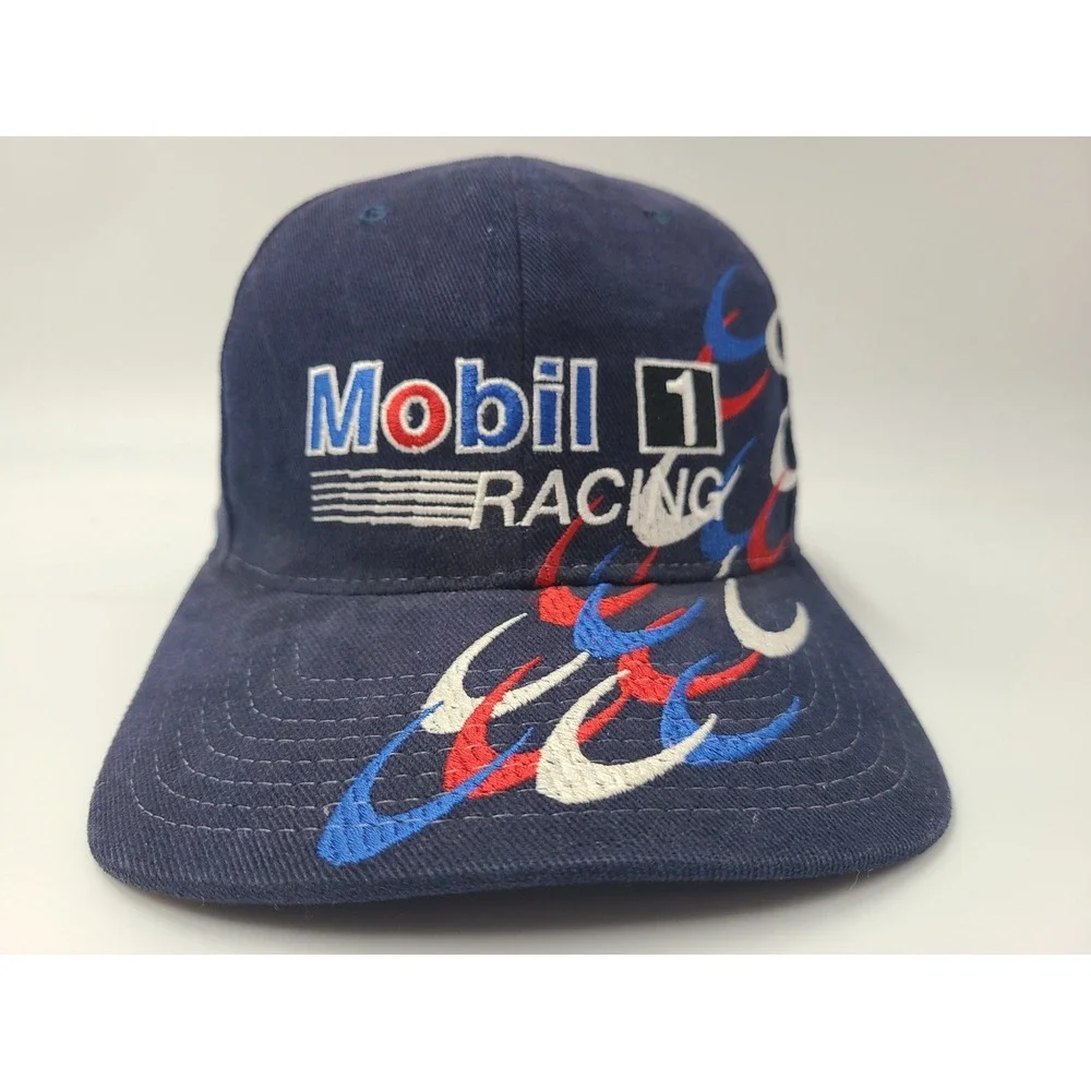 Vintage Jeremy Mayfield #12 Mobil‎ 1 Racing Chase Snapback Hat Cap NASCAR Blue